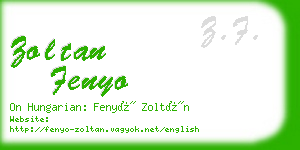 zoltan fenyo business card